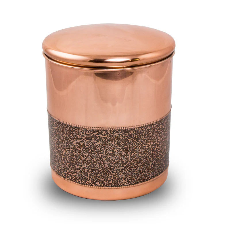 Copper Scattering Cremation Urn with Mughal Motif
